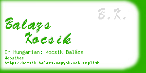 balazs kocsik business card